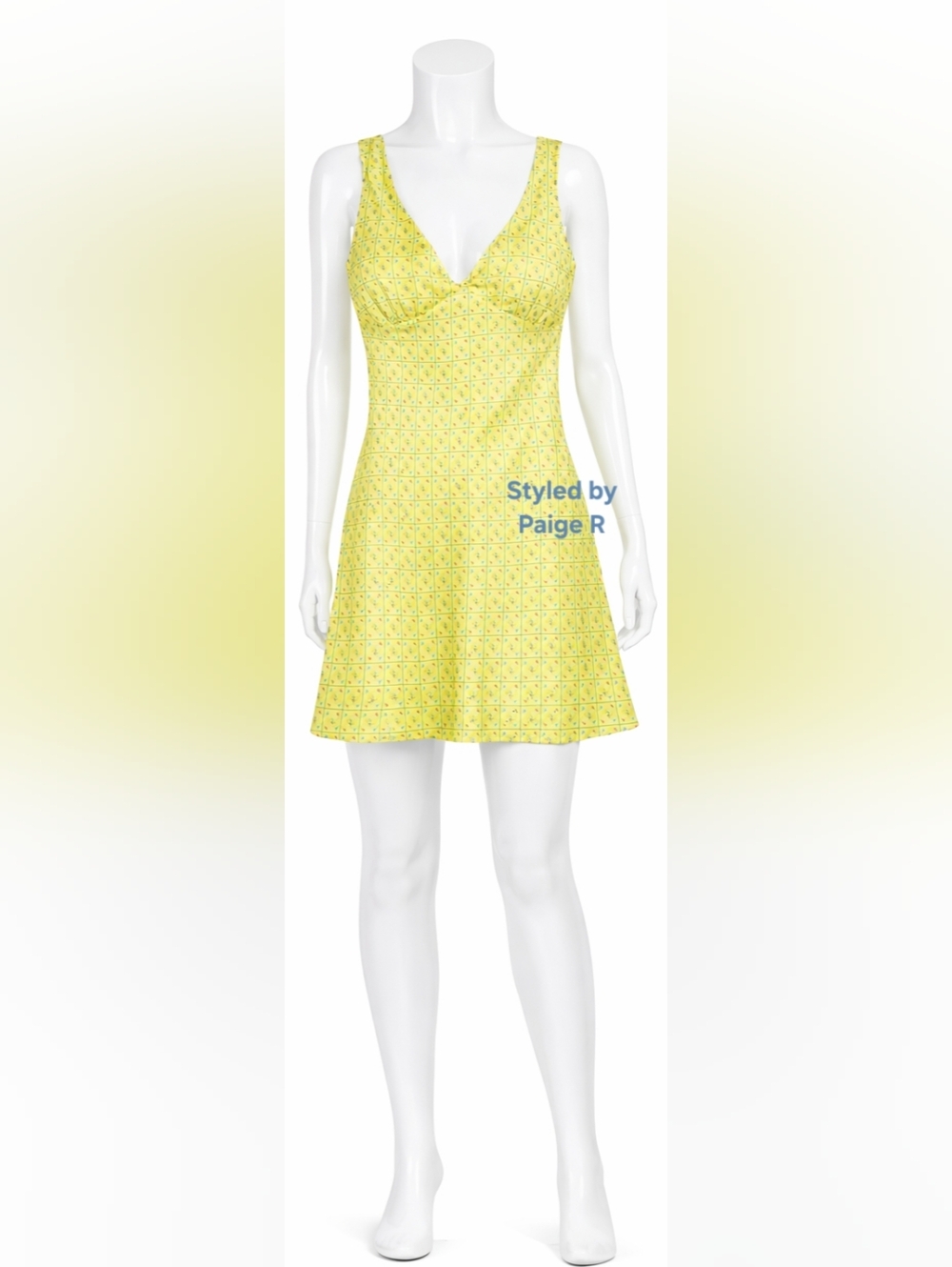 💕VICTORIA'S SECRET x FRANKIE'S BIKINIS Springtime Satin Dress Yellow Floral L